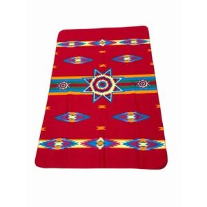 NWOT St‎ Labre Indian School Native American Fleece Blanket Throw Southwest Red